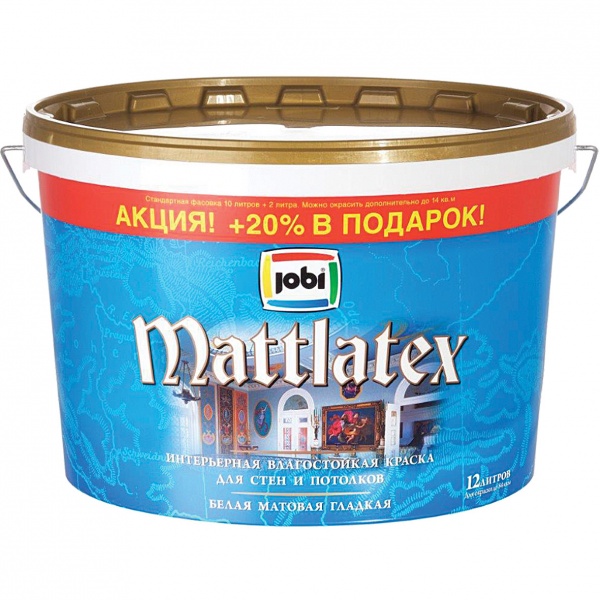 Краска JOBI "MattLatex O4" латексная матовая 12 л