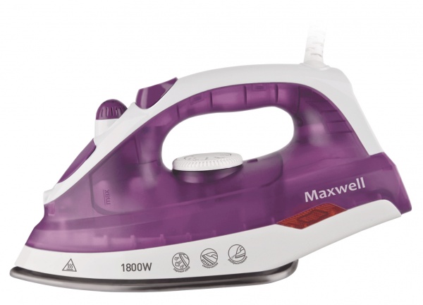 Утюг MAXWELL MW-3042 (VT) мощность 1800Вт антипригарное покрытие (фиолетовый)