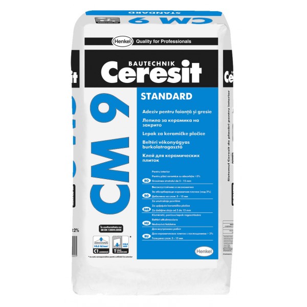 Клей для плитки  Ceresit CM-9 для внутренних работ 25 кг