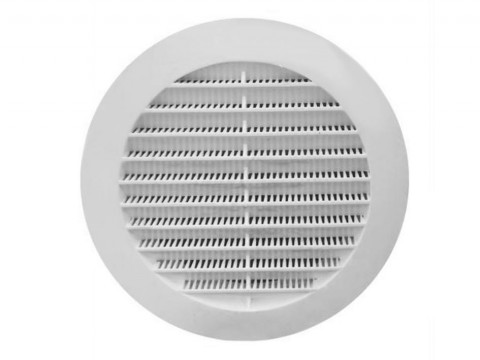 Вентиляционная решетка круглая ЭРА D 150 АБС c фланцем с пласт.сеткой D125 (12РКС)