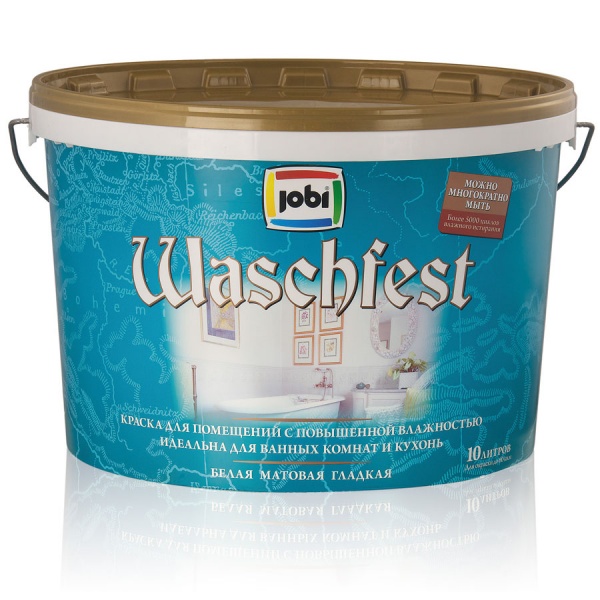 Краска JOBI "WaschFest O2" для ванных и кухонь 10 л