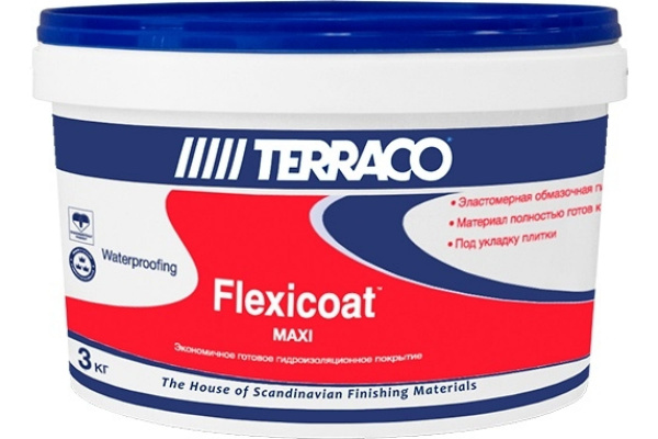 Гидроизоляция ТЕРАКО fiexicoat maxi (maxiproof) 3 кг