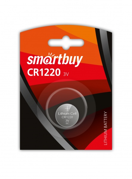 Батарейка плоская Smartbuy CR1220/1В (12/720) (SBBL-1220-1B)