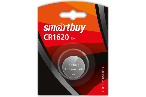 Батарейка плоская Smartbuy CR1620/1В (12/720) (SBBL-1620-1B)