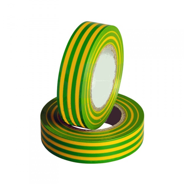 Изолента ПВХ желто-зелен.15 мм 10 м Safeline 10256
