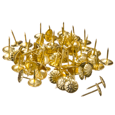 Гвозди декоративные золото шляпка с узором 100 шт. 45105